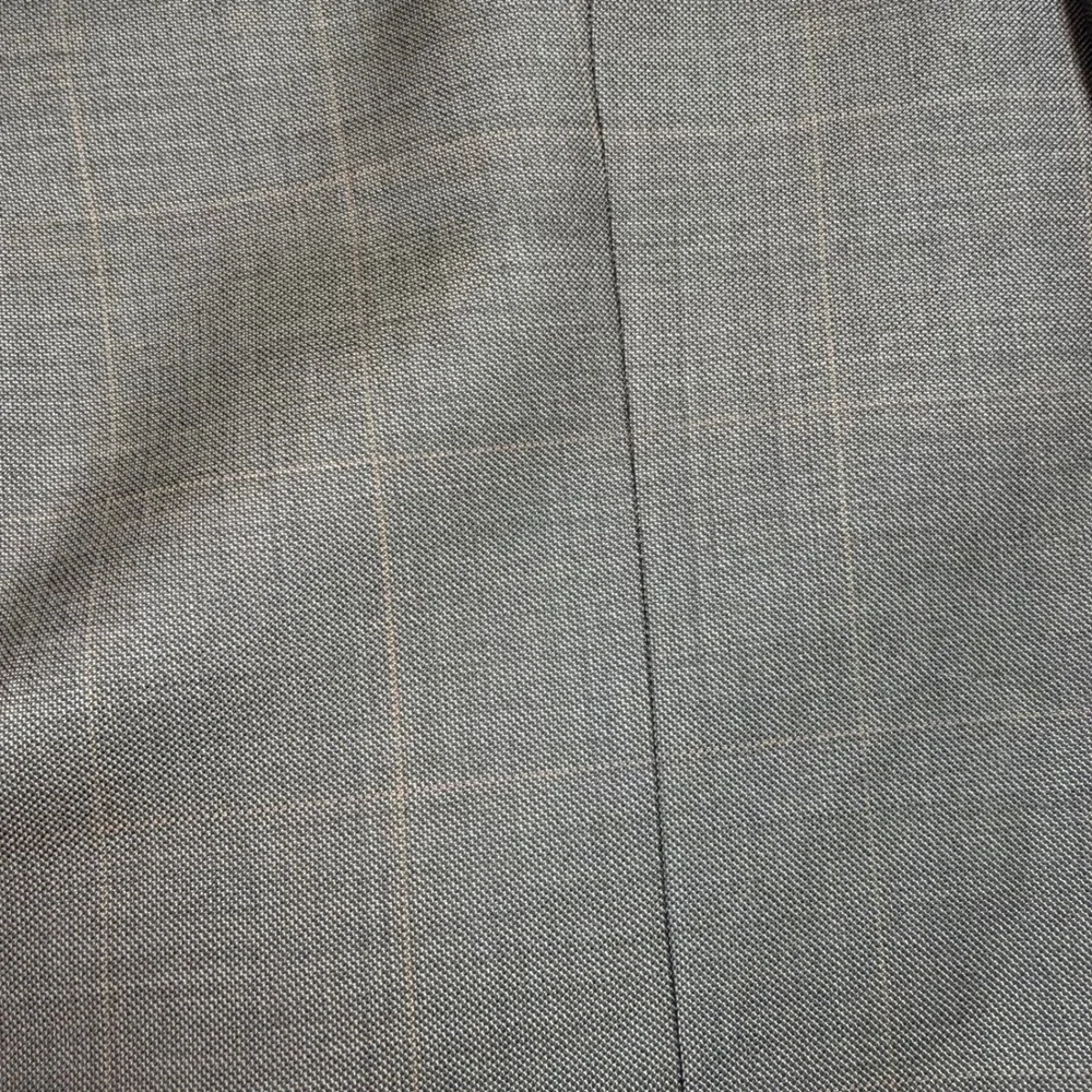 Flawed Brooks Brothers Mens 42R Wool Blazer Jacket Brown Grey Windowpane Check